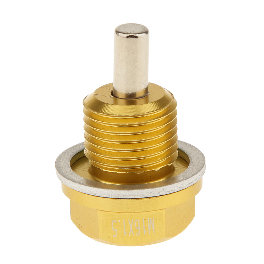 2pcs M16X1.5 Anodized Magnetic Engine Oil Pan Drain Bolt Plug