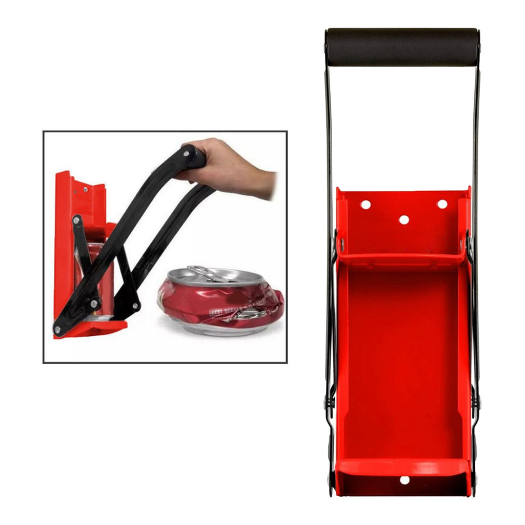 16 oz Kitchen Can Crusher/Smasher Crushes Cans Beer Cans Water Bottles Easy Use Red