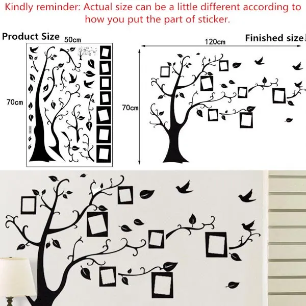 Black Tree Removable Decal Room Wall Sticker Vinyl Art Hot DIY Decor Home Family