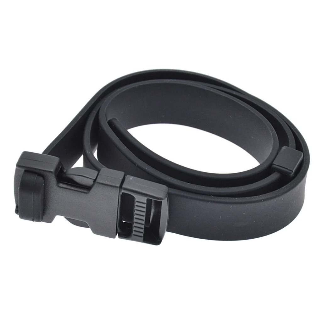 Diving and Spearfishing Knife Rubber Strap with Quick Reliease Buckle, Black