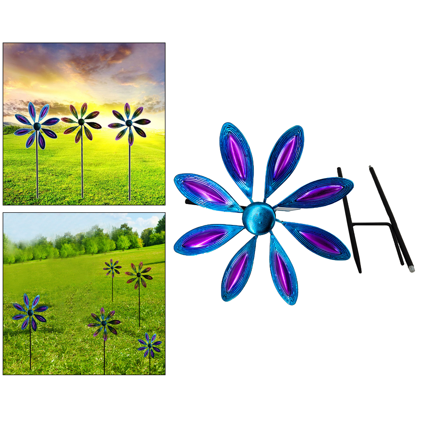 Outdoor Fall Plant Windmill Leaf Stake Garden Yard Patio Decor Art Craft