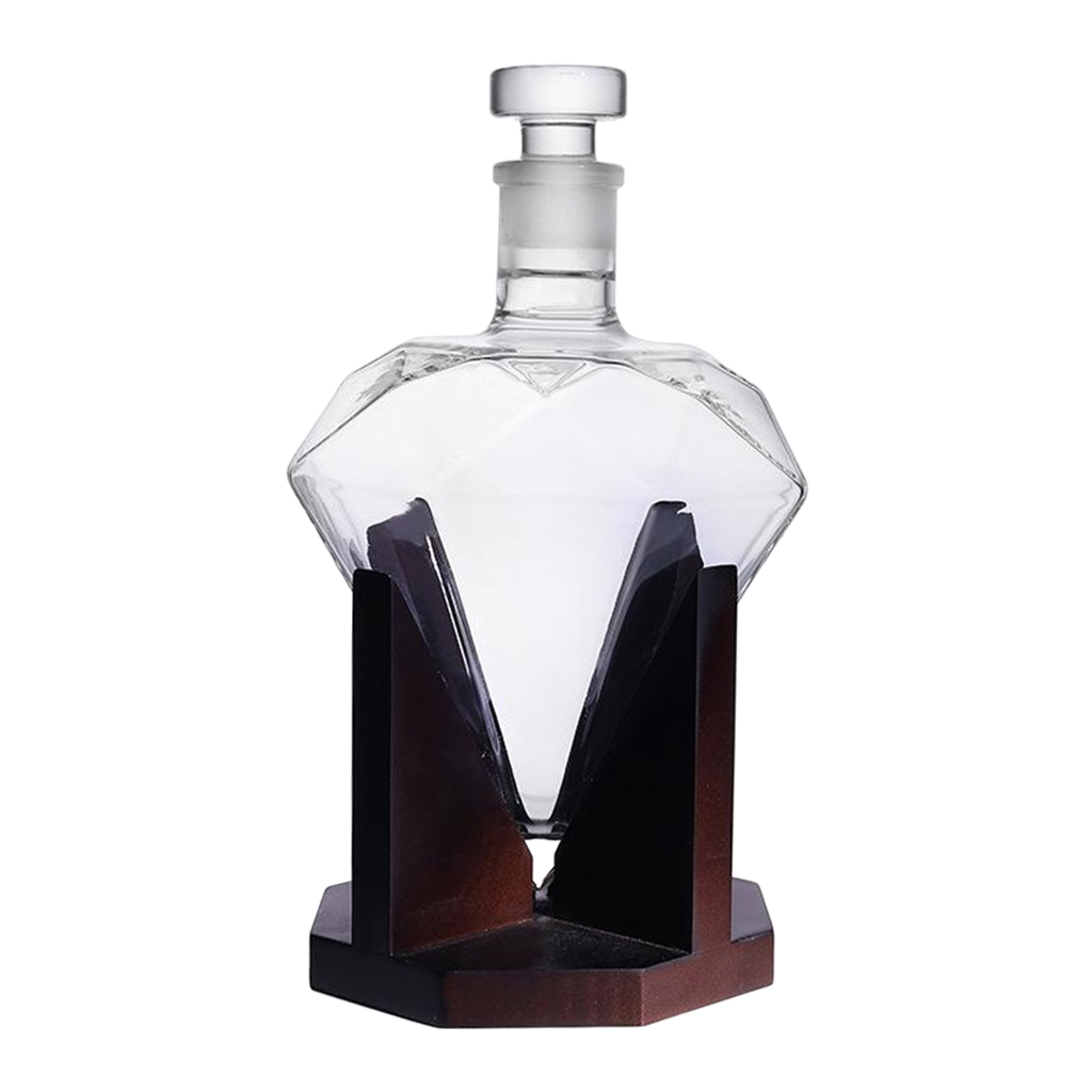 850ml Heart Shape Crystal Diamond  Decanter Vodka Bourbon Wine Pourer Whisky Dispenser Bar Home Decoration