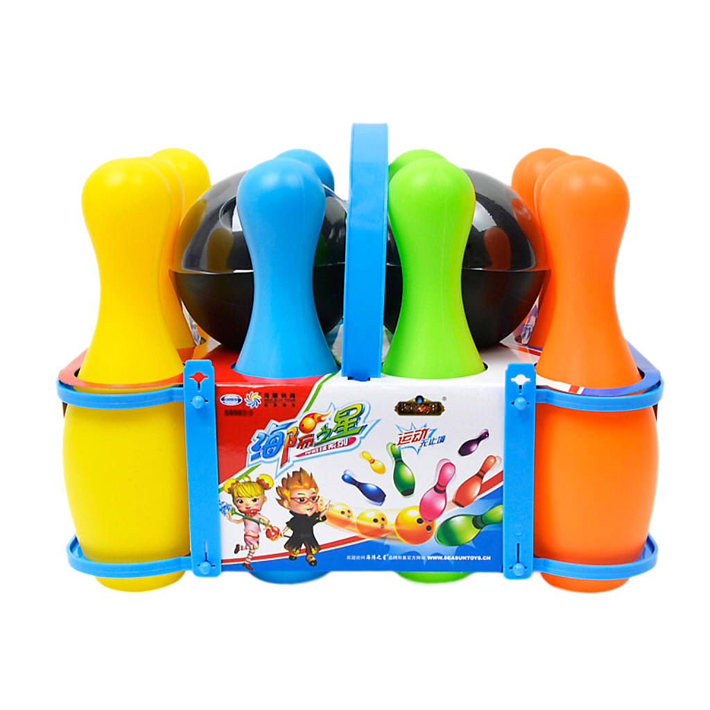 12 Pieces of   Bowling Toy Kit, 10 Colorful Pins And  2 Bowling Balls,  Kids