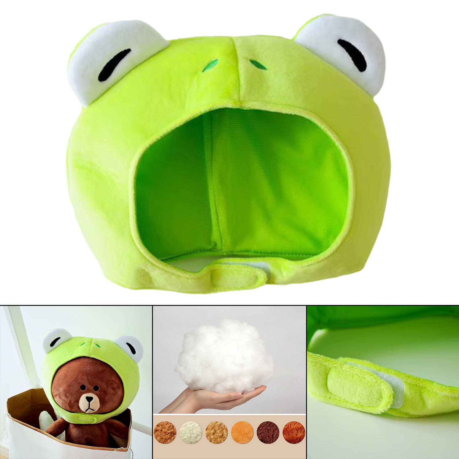Plush Frog Hat Dress up Animal Big Ears Cute Funny Novelty Cartoon caps Photo Props for Winter Skiing Halloween Cosplay Adults