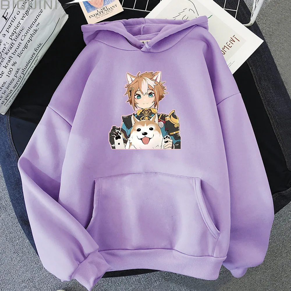 Hot Game Gorou Kawaii Print Hoodie Genshin Impact Cute Shiba Inu Teens Students Loose Sweatshirt Unisex Harajuku Casual Pullover sweatshirts for girls