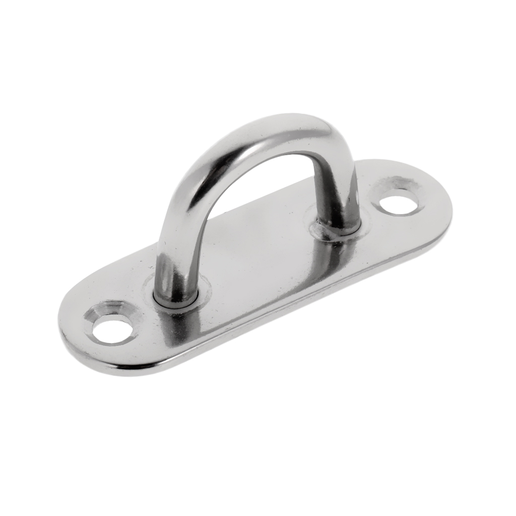 High Strength 304 Stainless Steel 5mm / 6mm / 8mm Oblong Pad Eye Plate Marine Boat Sailing Rigging Sail Kayak Yacht Sunshades