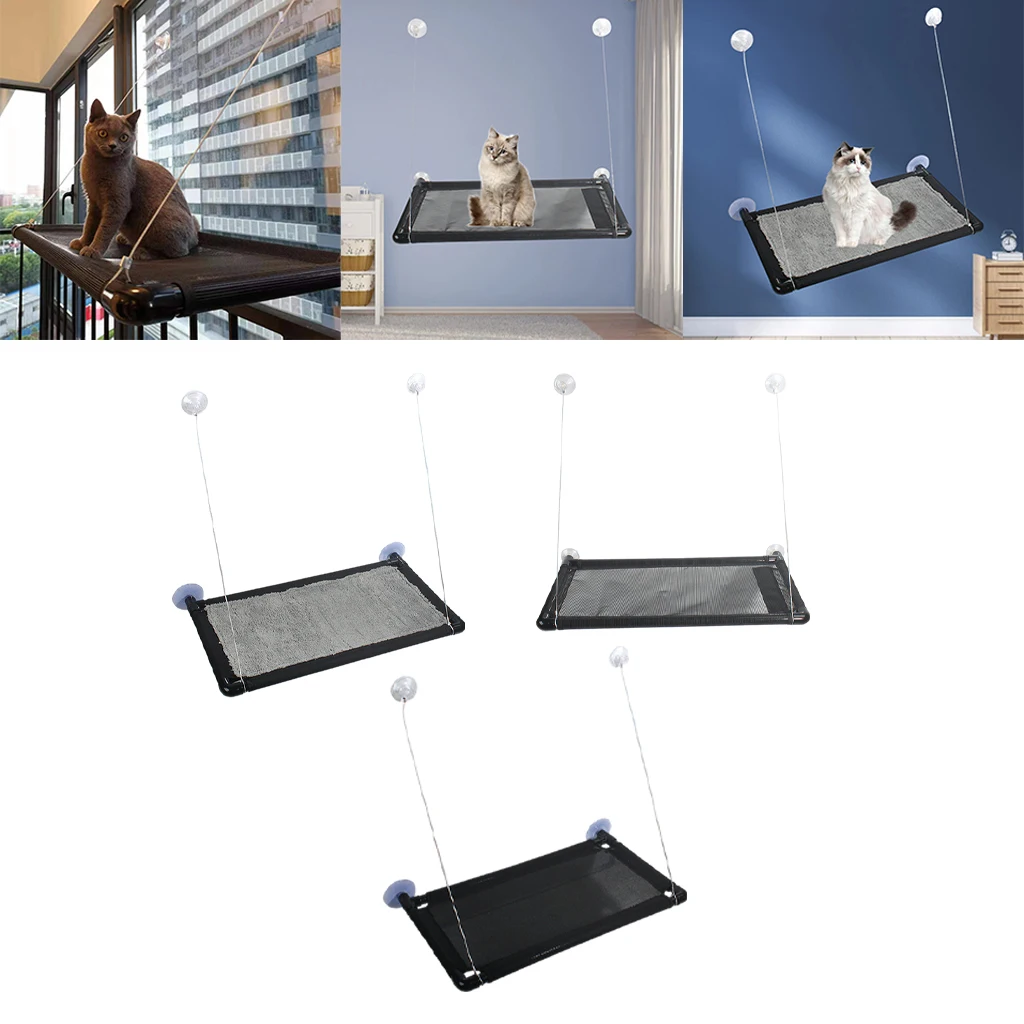 Sturdy Durable Cat Hammock Hanging Large Window Perch Wall Suction Cups Sill Sleeping Bag Bed Blanket Seat Safety Ledge 31kg
