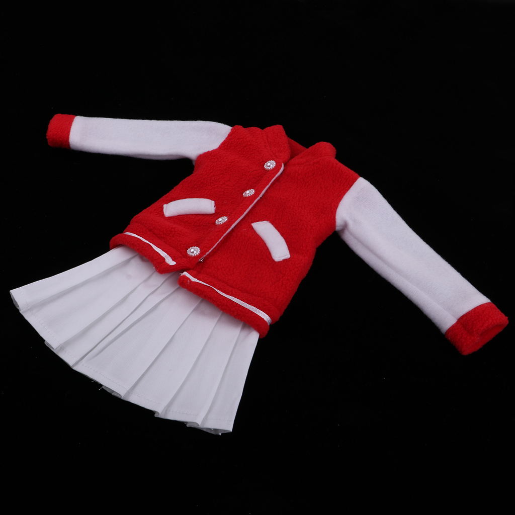 1/3 Handmade Red Baseball Uniform with Dress Set Casual Outfits for BJD Doll