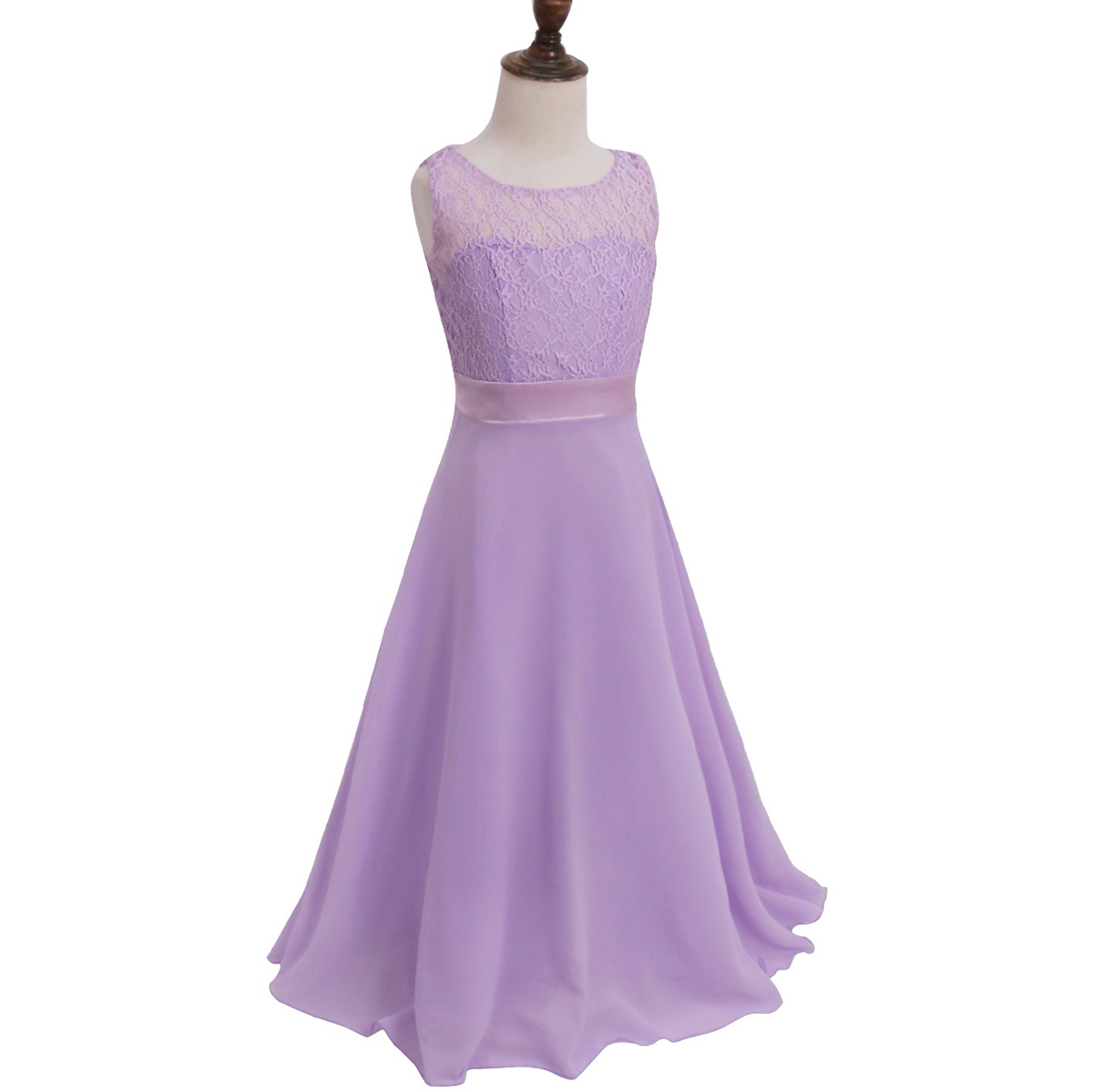 Kid Elegante Brautjungfer Blume Mädchen Kleider Für Mädchen Abend Party Hochzeit Kleid Teenager Kinder Lange Prinzessin Kleid 4-14 jahr – Detail 5