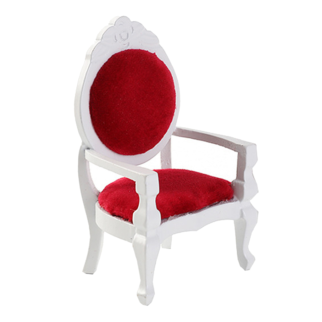 12th Dolls House Miniature Wooden Antique Chair Room Furnishings Model Toys