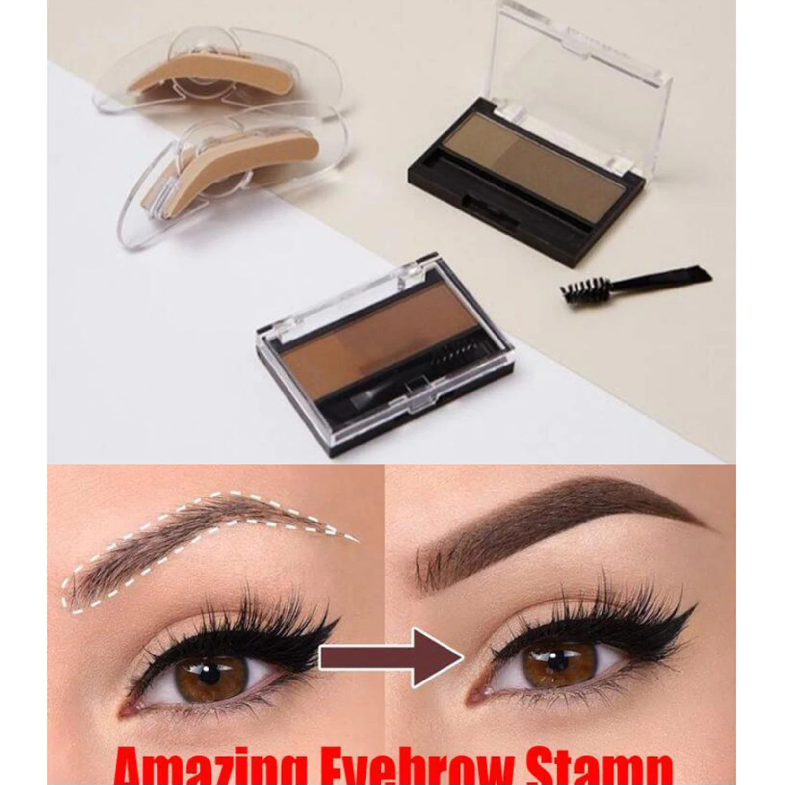 Adjustable Eyebrow Template Stamp Sponge Stencils Eye Makeup Natural Brow Type Quick Make Up Seal Cream Professional Eyebrow