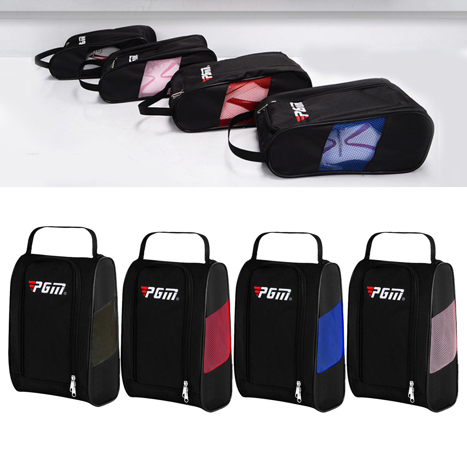 Golf Shoes Bag Zipped Sports Bag Shoe Case Golf Shoe Bag - Zippered Shoe Carrier Bags Storage Organizer Pouch for Women Men