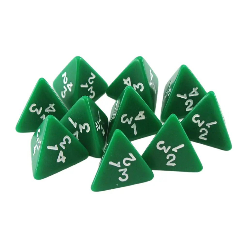 10PC Acrylic D4 Dice Educational Toys Casino Accessories for DnD Adults