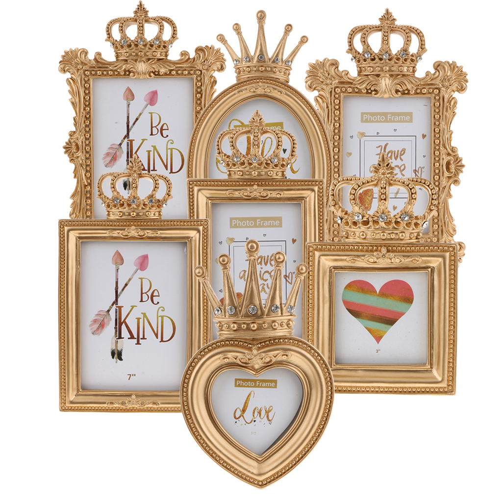 Luxury Baroque Style Gold Crown Creative Decor Resin Image Office Photo Frame Gift House Wedding Decoration