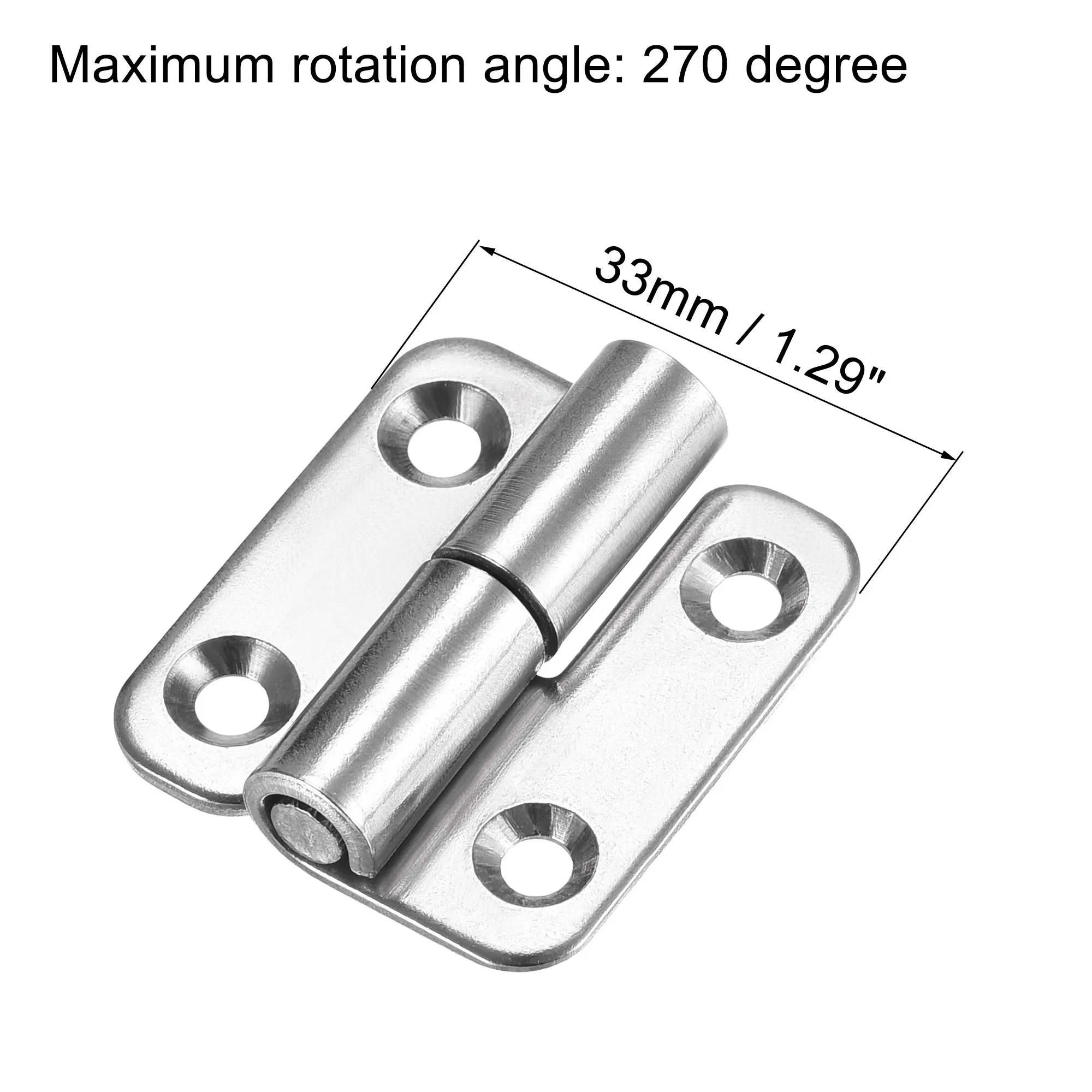 uxcell Lift Off Hinge Left Handedness Mini Stainless Steel Hinge Detachable Slip Joint Small Flag Hinges 75mm Long 50mm Open Width 2pcs