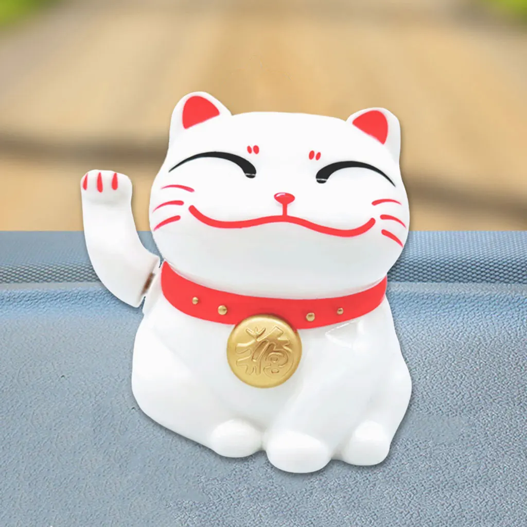 Table Solar Toy Japanese&Chinese Lucky Cat Decor Ornament Display 
