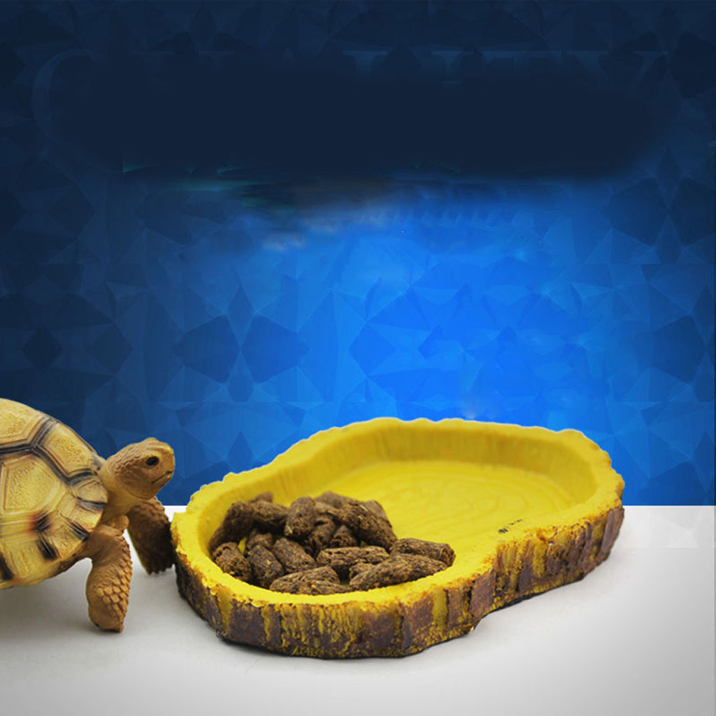 Reptile Food Bowl, Water Dish,Turtle Feeder, Feeding Dish, Food Container - Resin