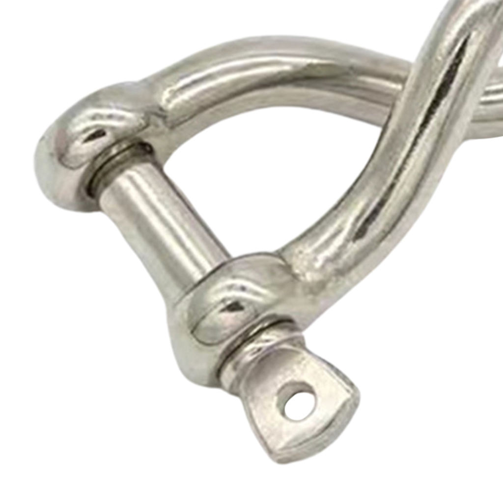 10mm Long Twisted D Shackle Shade Sail / Boating Accessory Stainless Steel