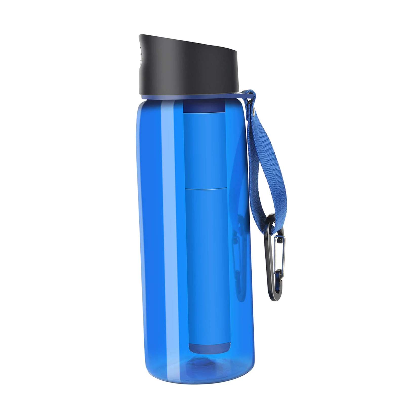650ml Outdoor Water Filter Bottle Survival Camping Water Filtration Bottle Straw Purifier for Camping Hiking Traveling 22oz