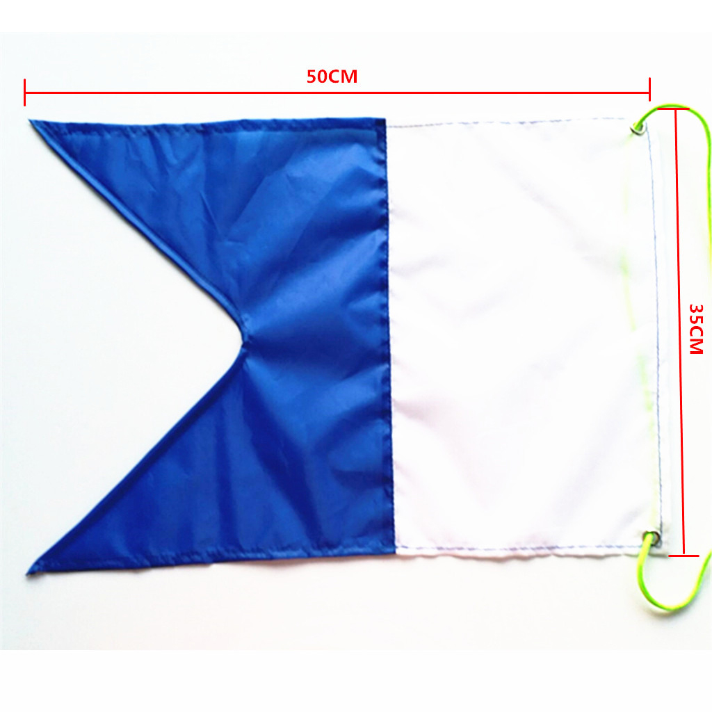 50 x 35 cm  (20 x 14 inch) Scuba Diving Dive Boat Alpha Flag National Banner International Sign - Blue and White