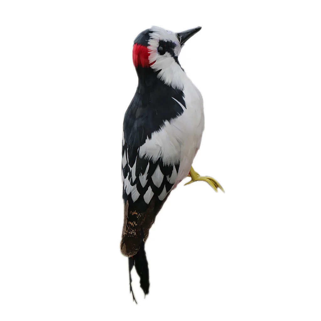 Artificial Feathered Birds Woodpecker for Home Garden Decoration