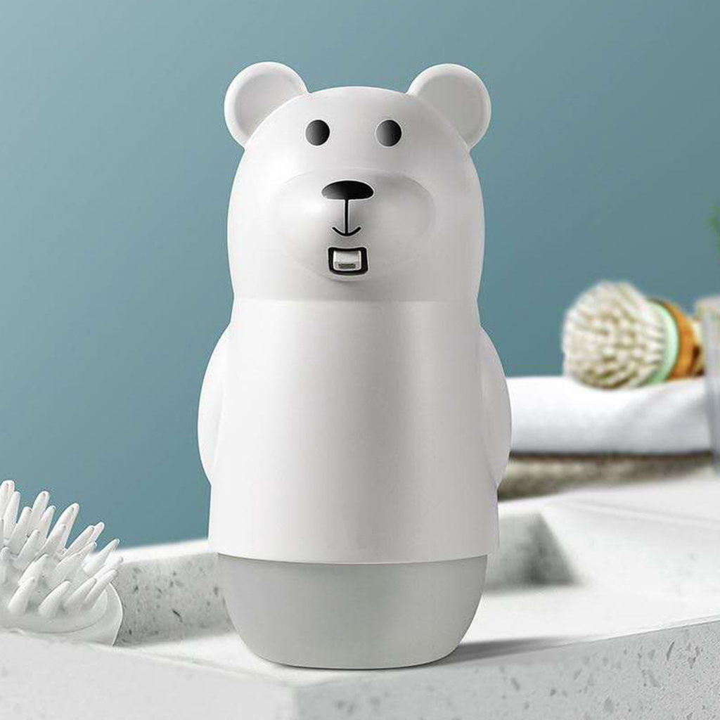 Automatic Soap Dispenser Cute Bear Shape Infrared Sensor Touchless Soap Dispenser 300ml USB Rechargeable Foaming Soap Dispenser