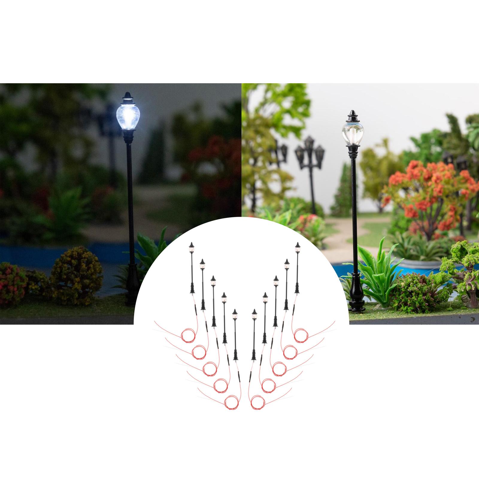10 Pack of 8.8cm Garden Railway Lights LEDs Mini Sand Table Micro Landscape Building Layout Accessory