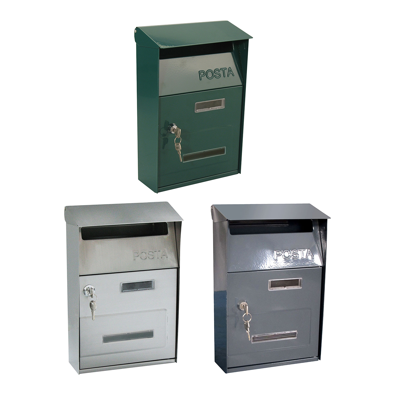Wall Mounted Mailbox Metal Letter Decor Zinc Alloy Post Box Holder Outside Hanging Decorations for House, Porch, Outdoor Garden