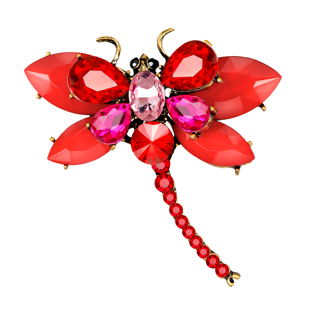 Women's Crystal Rhinestone Dragonfly Brooch Pin Wedding Party Jewelry Gift