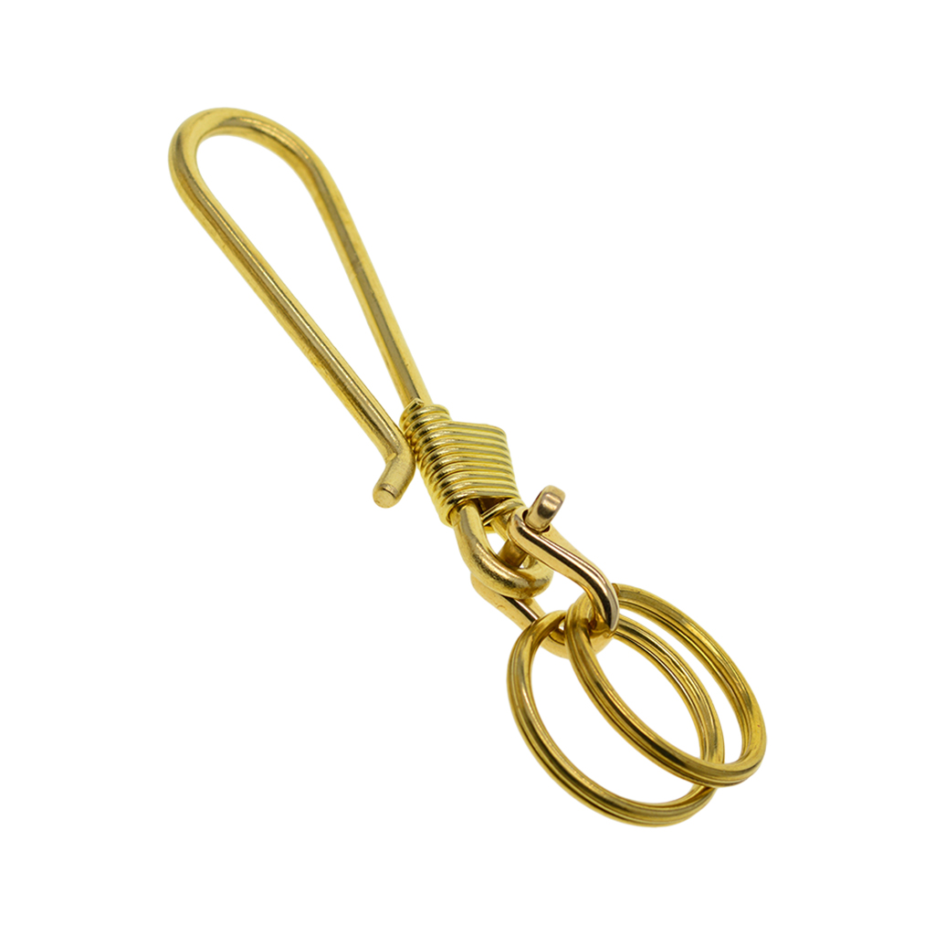 Durable Hook Keychain Brass Loop Key Chain with Ring Bag Key Organizer