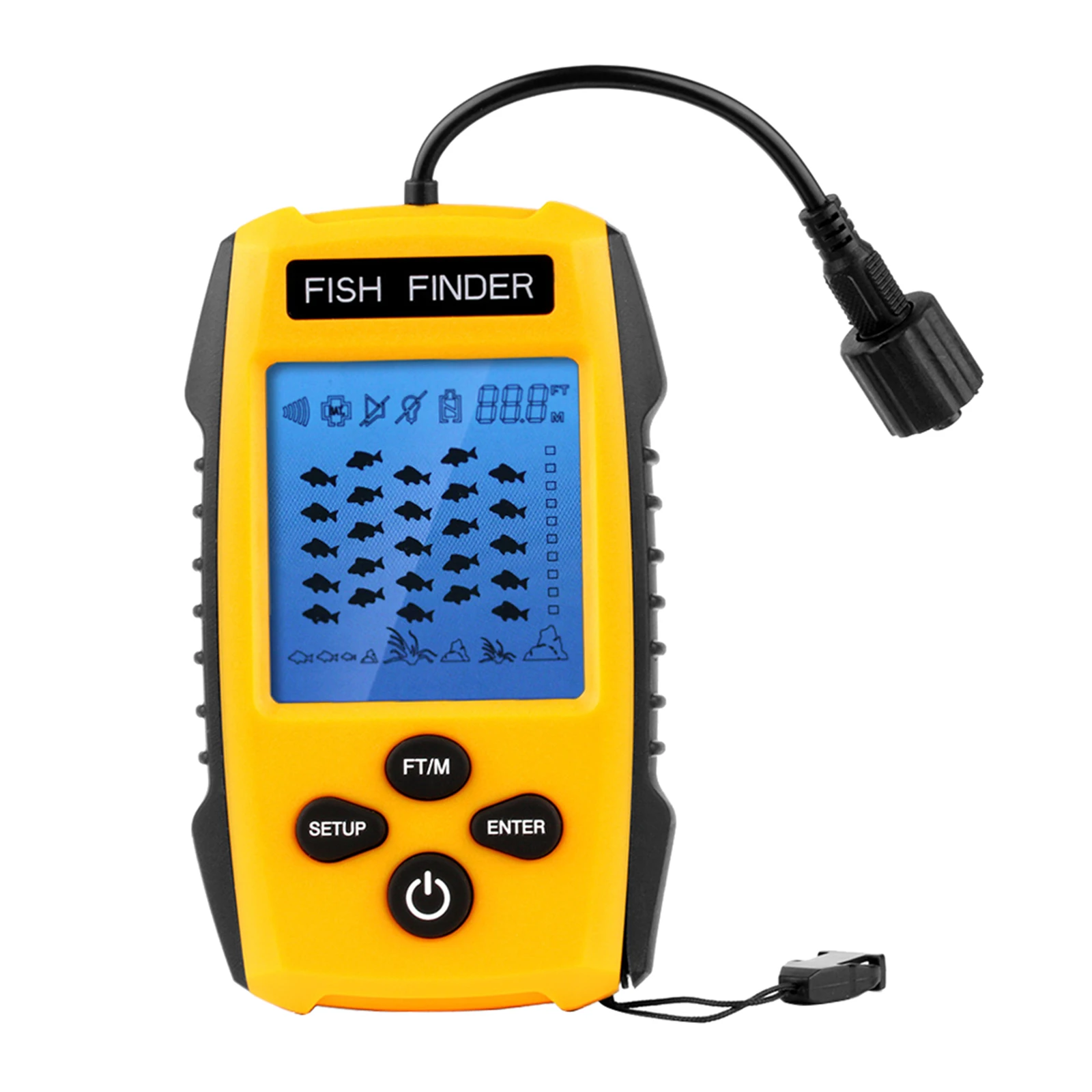  Handheld Fish Finder Portable Fishfinder Fish Depth Finder with Sonar Underwater Fishfinder Flasher Fish Tracker 