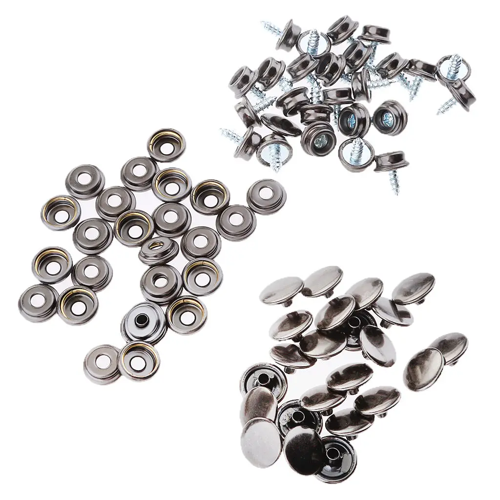 1 Set of Snap Fastener Screw Mounting Kit 10mm Snap Cover 3/8 `` Screw