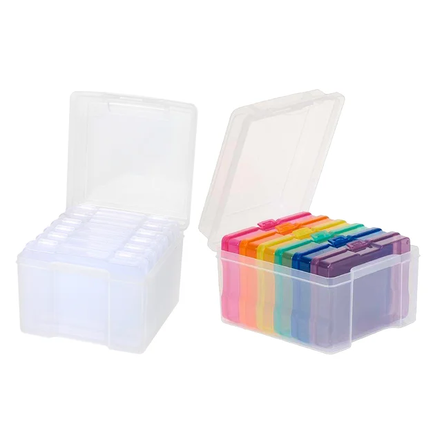 Picture Storage Box Container Craft Keeper Office Supplies Dustproof Photo  Box Keeper Organizer for Postcard Label Stickers 660ml