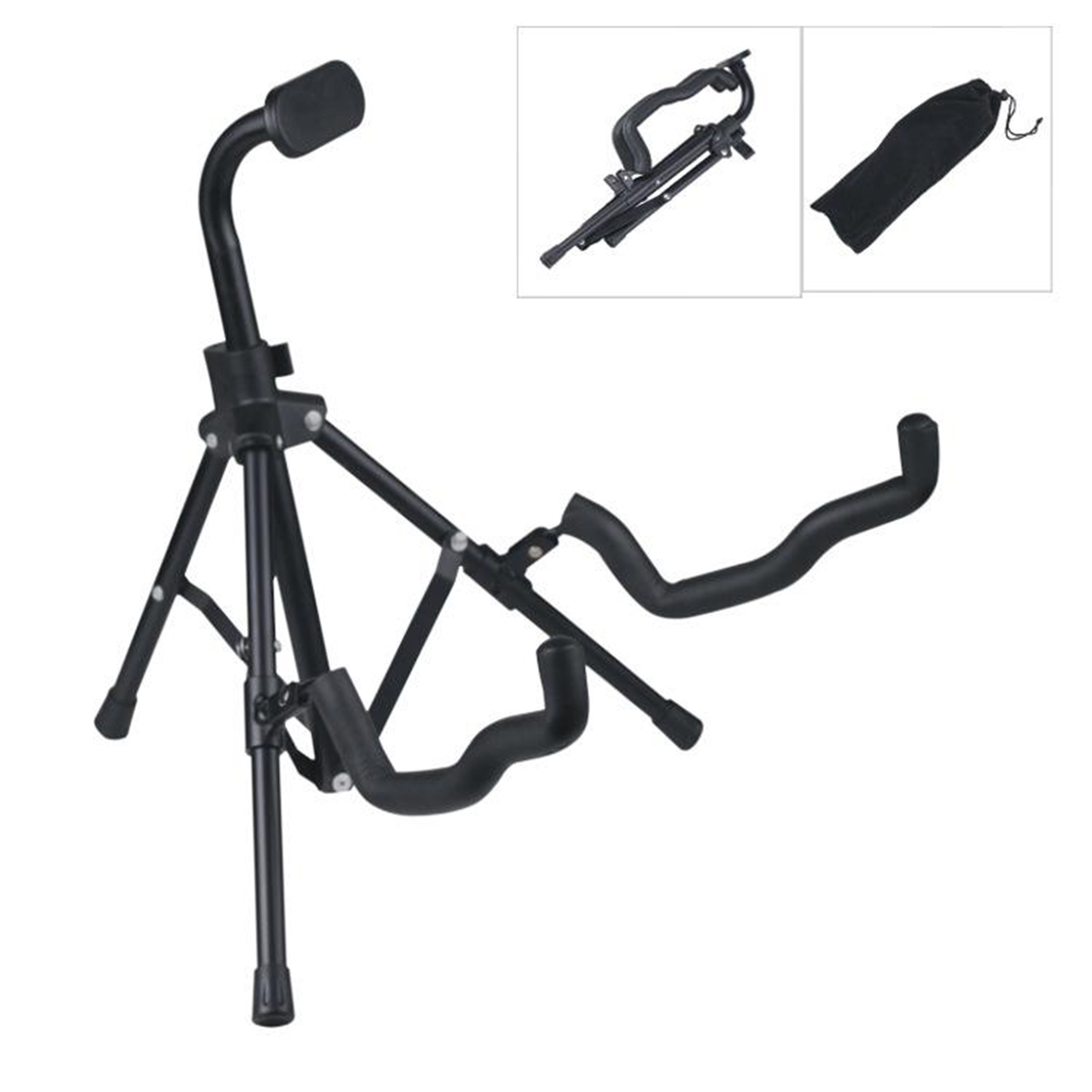 Guitar Ukulele Floor Stand Black Lightweight  Fits for Guitars Violin