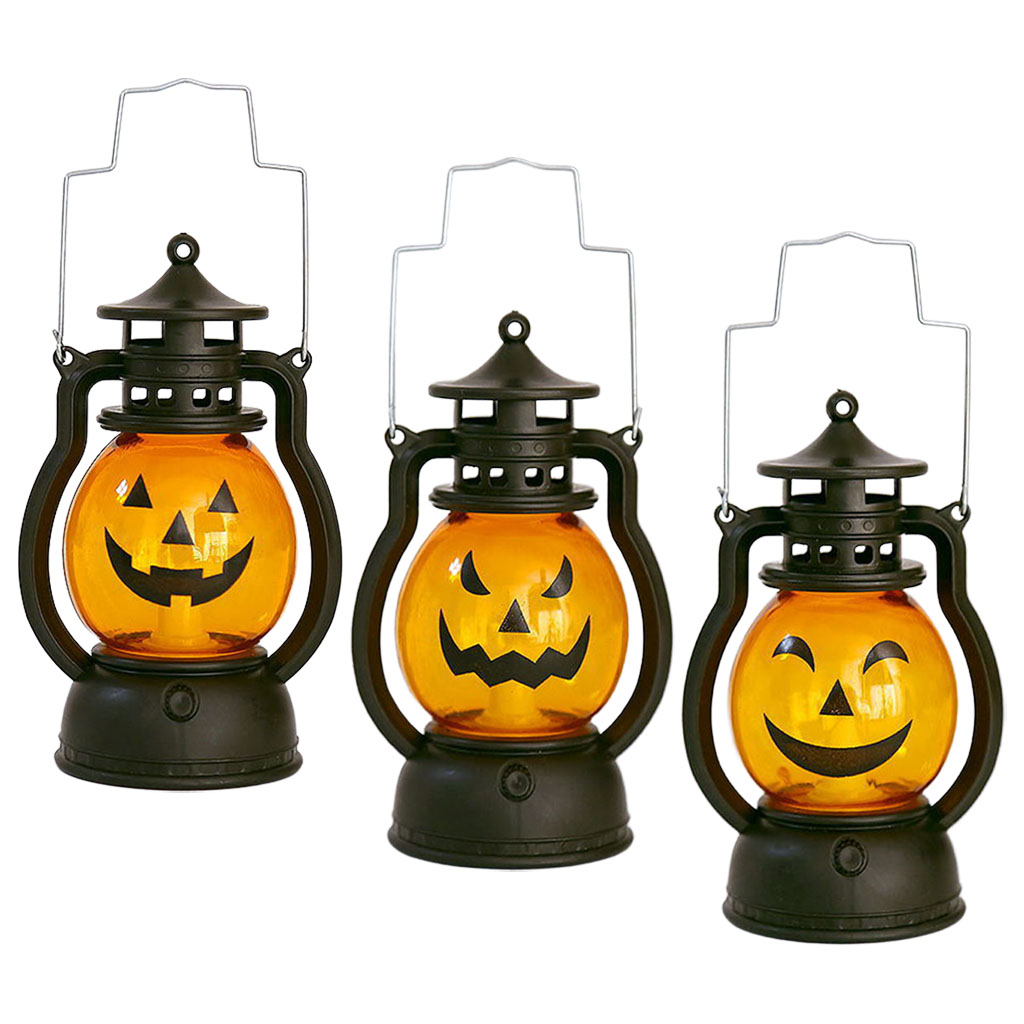 Halloween Pumpkin Skull Lamp Small Oil Lamp Halloween Party Home Outdoor Yard Decorations