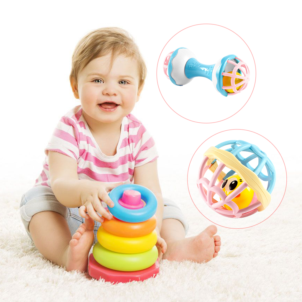 Baby Rattle Toddler Newborn Kids Hold Shaker Bell Rattles Sound Sensory Toy