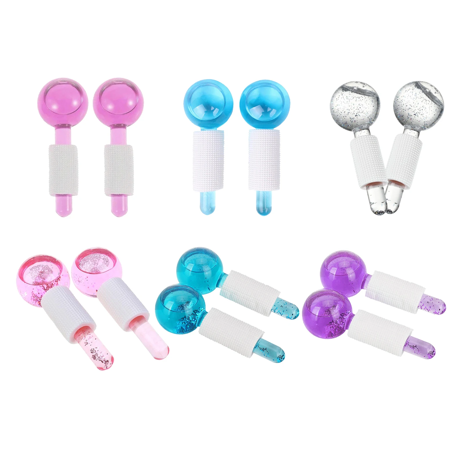 Facial Cooling Ice Globes Crystal Glass Skin Tightening Water Wave Massage Roller for Skin Care Facial Neck Care