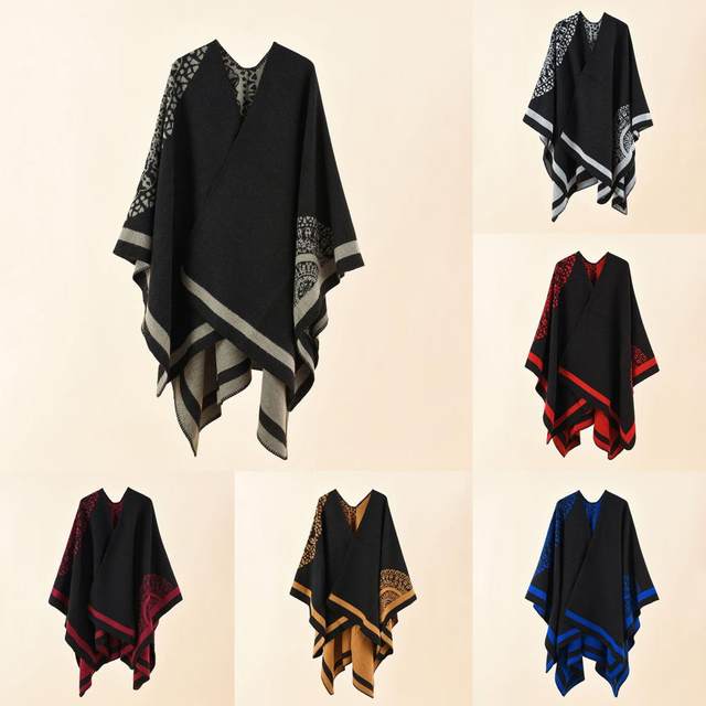 Mantella invernale Poncho donna imitazione Cashmere mantello cappotto  elegante mantello donna Poncho termici mantelle et Poncho пончо женское -  AliExpress