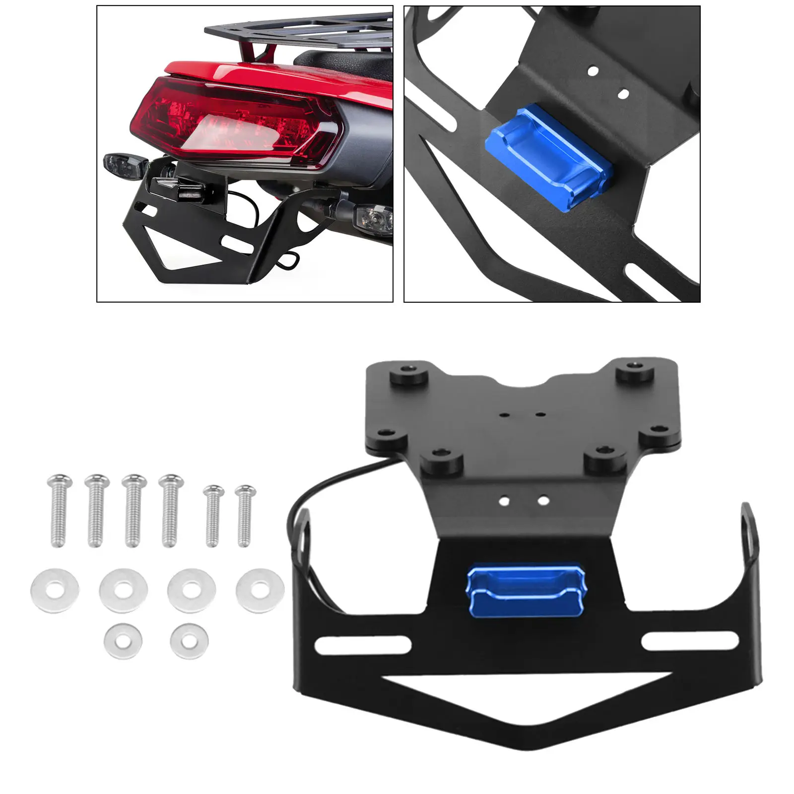 Motorbike Motorcycle Rear License Plate Holder Mount Compatible with Yamaha Tenere 700 2019 2020 2021