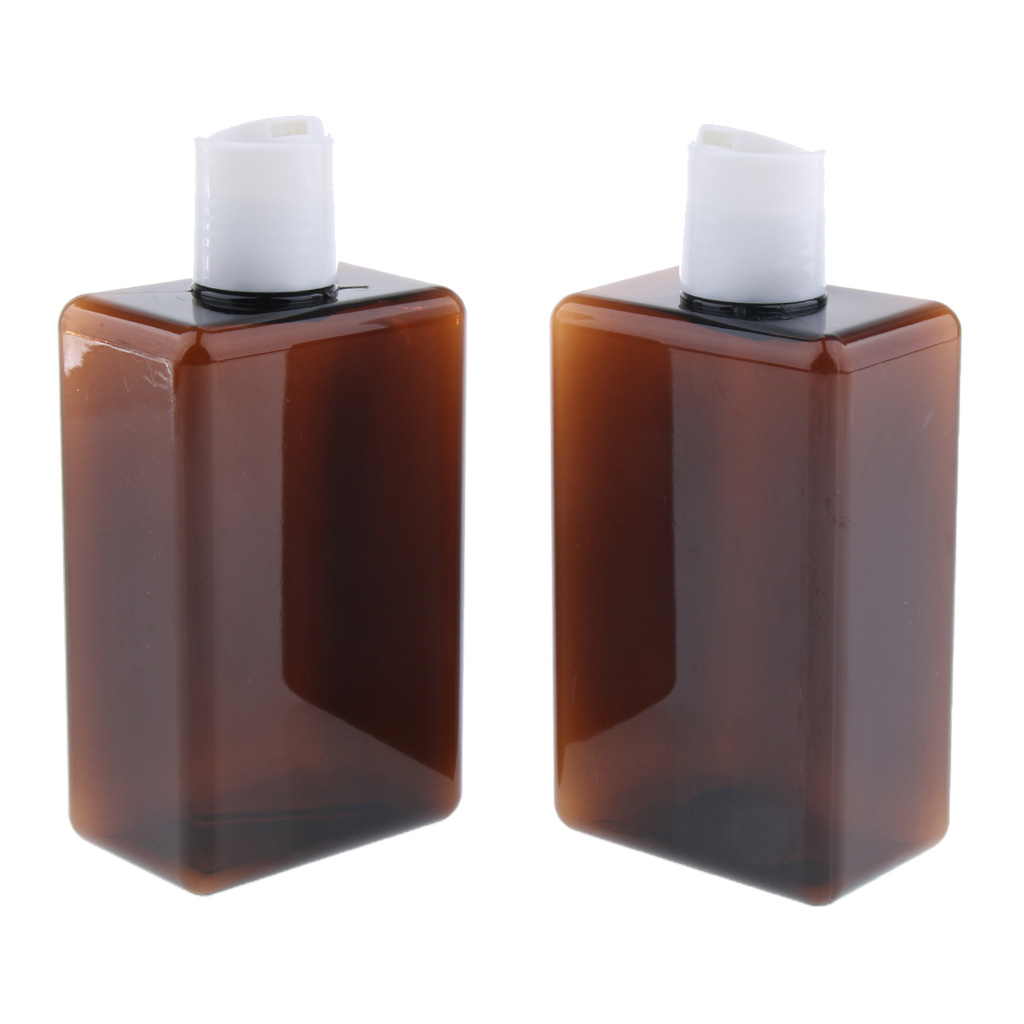 2Pcs 300ml Empty Plastic Bottles with Disc Top Flip Cap Travel Containers For Shampoo, Lotions, Liquid Body Soap, Creams
