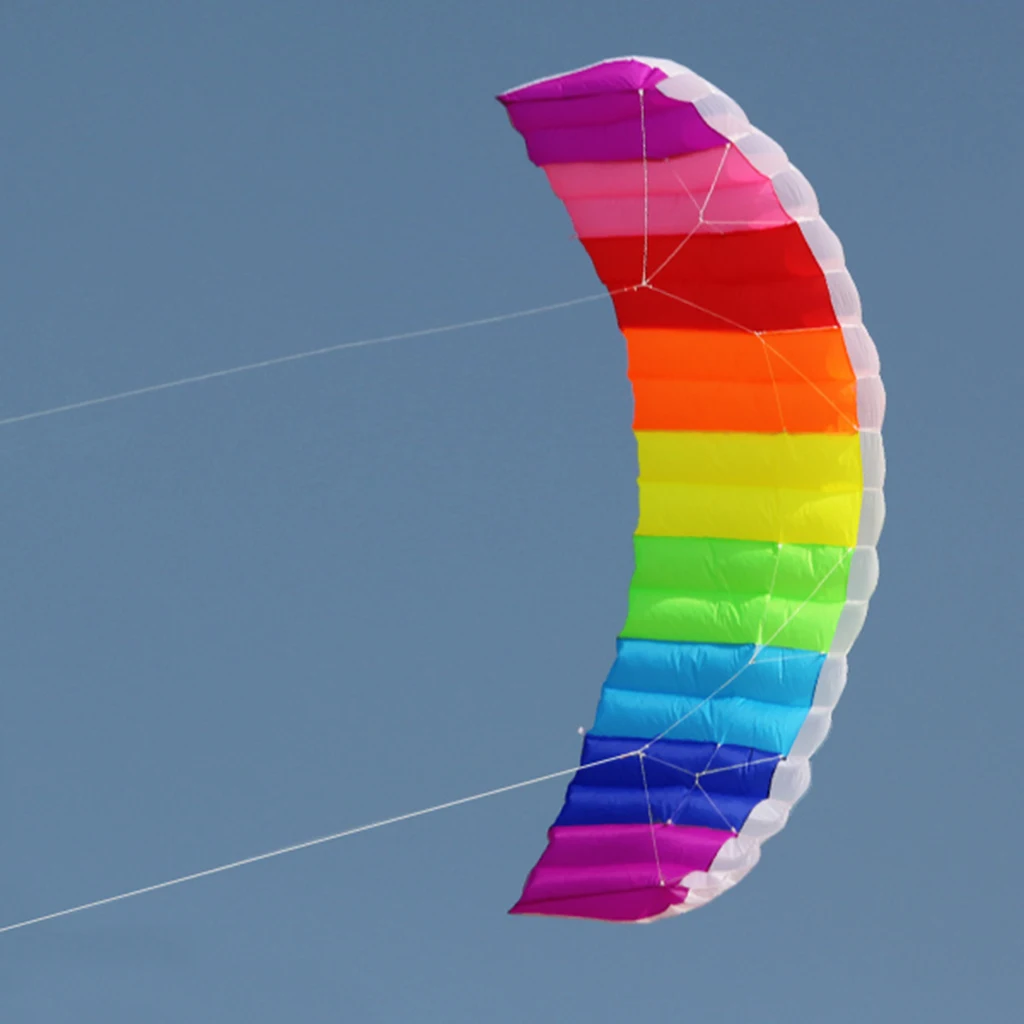 Almencla Stunt Power Kite Inflatable Durable Surf Parafoil Iris Parachute 