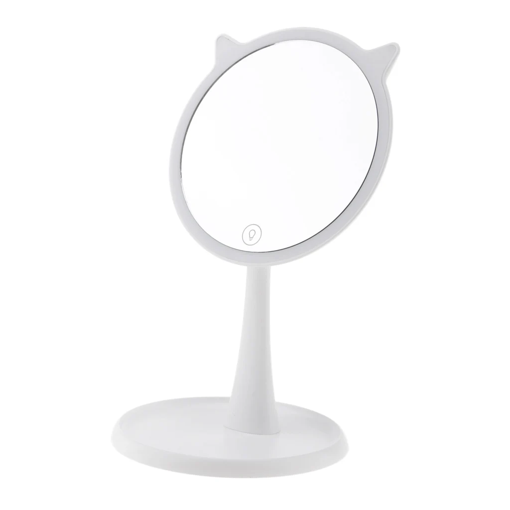 Cute Adjustable LED Makeup Mirror With Lights For Bathroom Shaving Cosmetic