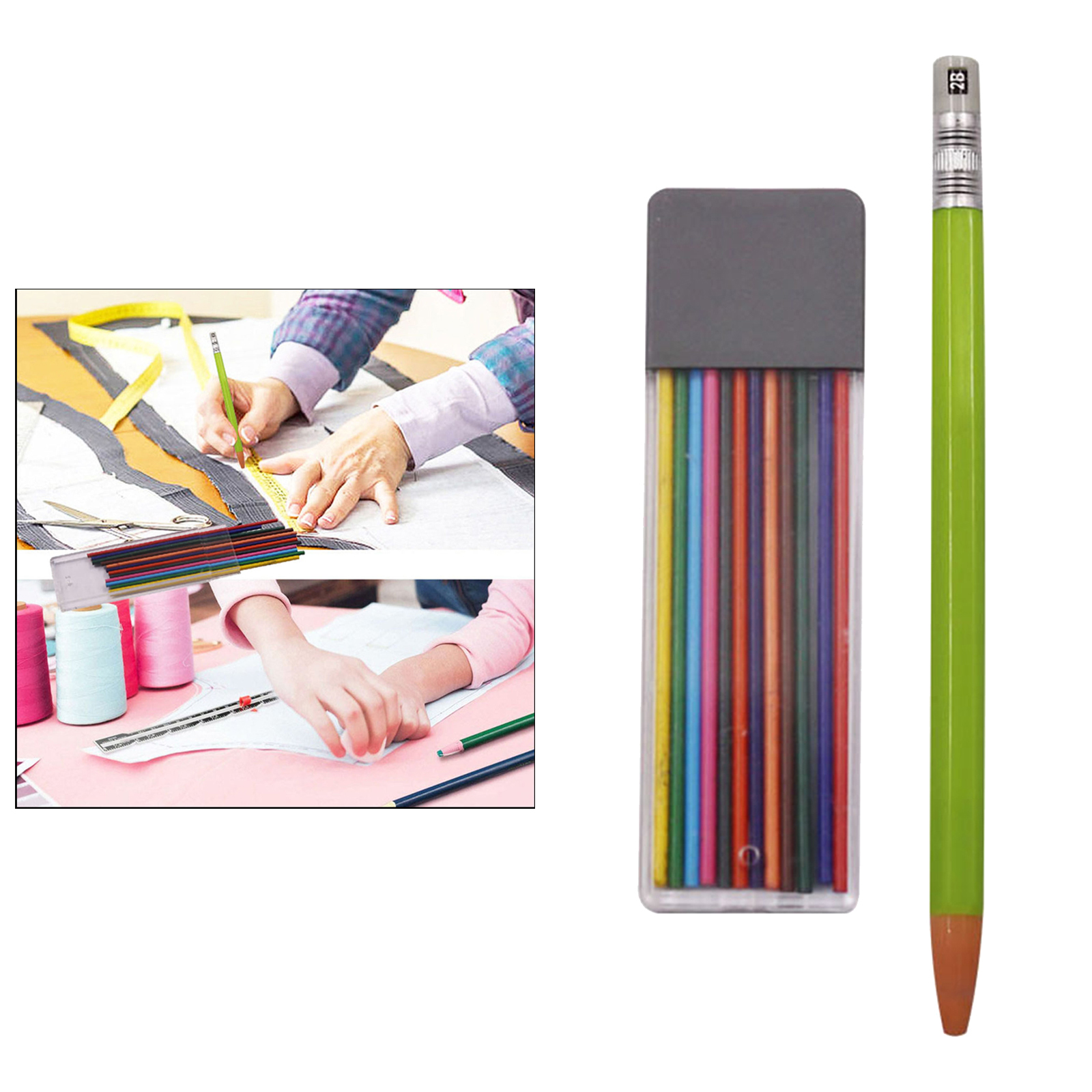 Colorful Tailor Chalk Pencil Crafting Cartridge Leather Fabric Cloth Marker