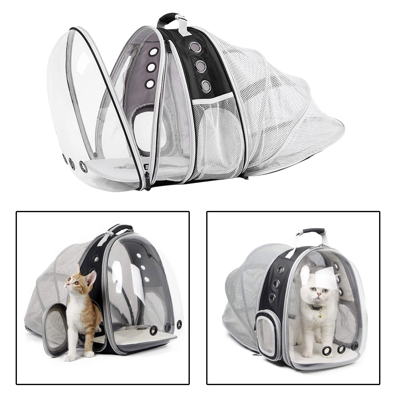 Lightweight Expandable Cat Carrier Bubble Backpack Small Dog Pet Outdoor