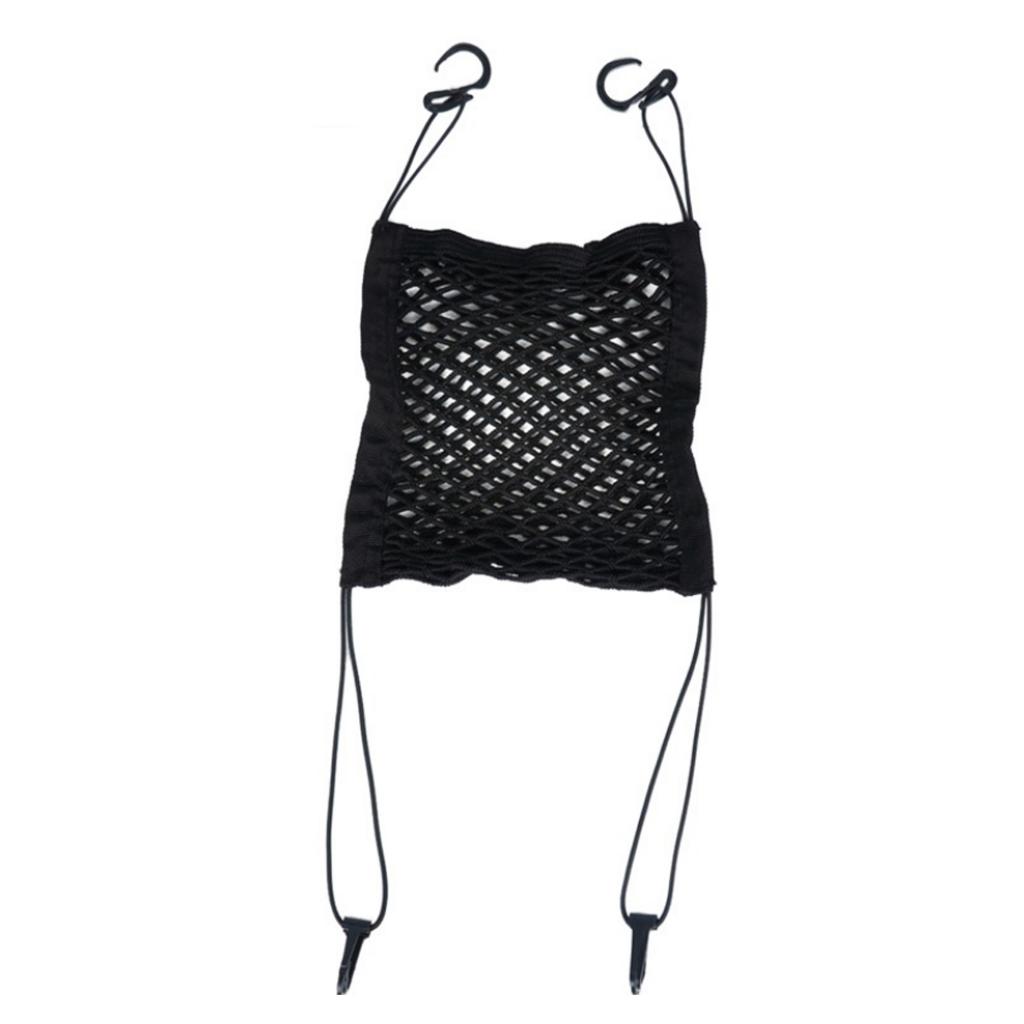 Car Seat Storage Mesh Organizer 3 Lays Front Seat Elastic Cargo String Net Pouch Holder for Drink Cup, Magazine, Umbrella