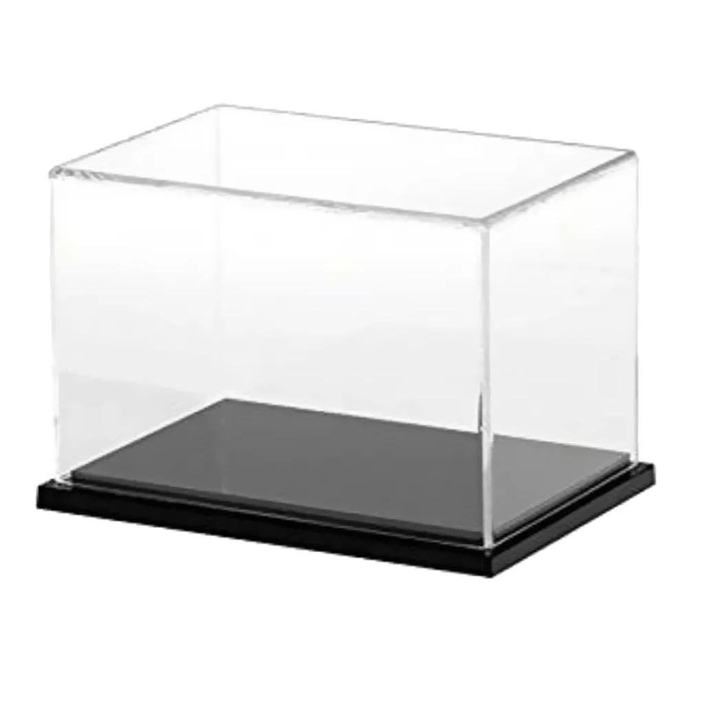Acrylic Dustproof Display Case / Box Assembly, Black Base 8x4x4 Inches