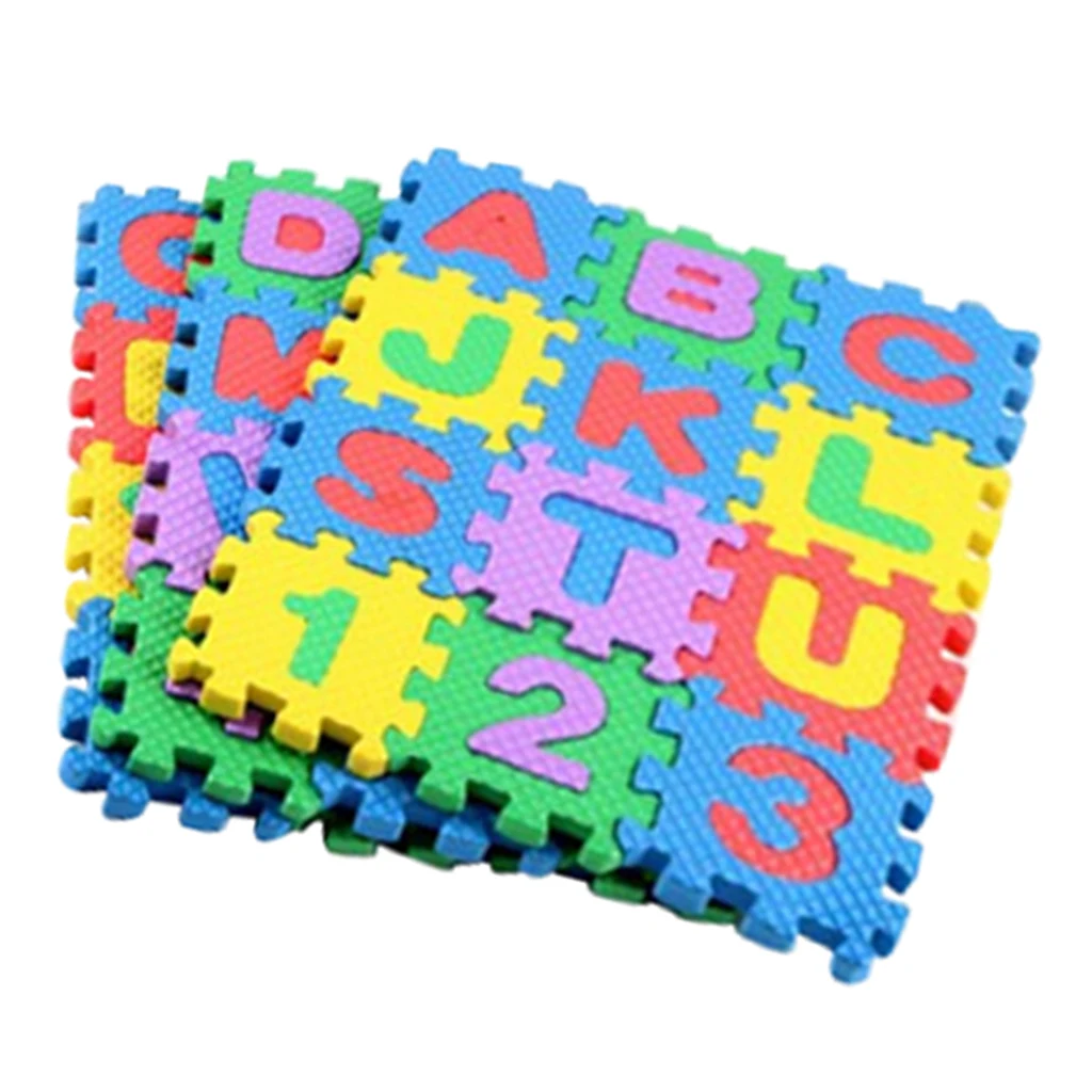 EVA 36 Pieces Alphabet And Number Puzzle Mat for Kids to Learn And Play