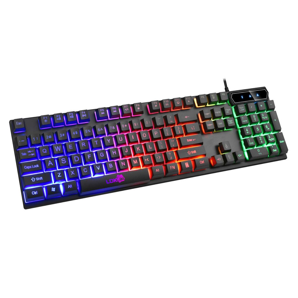 Gaming Keyboards Wired Gamer Colorful Crack LED Illuminated Rainbow ...