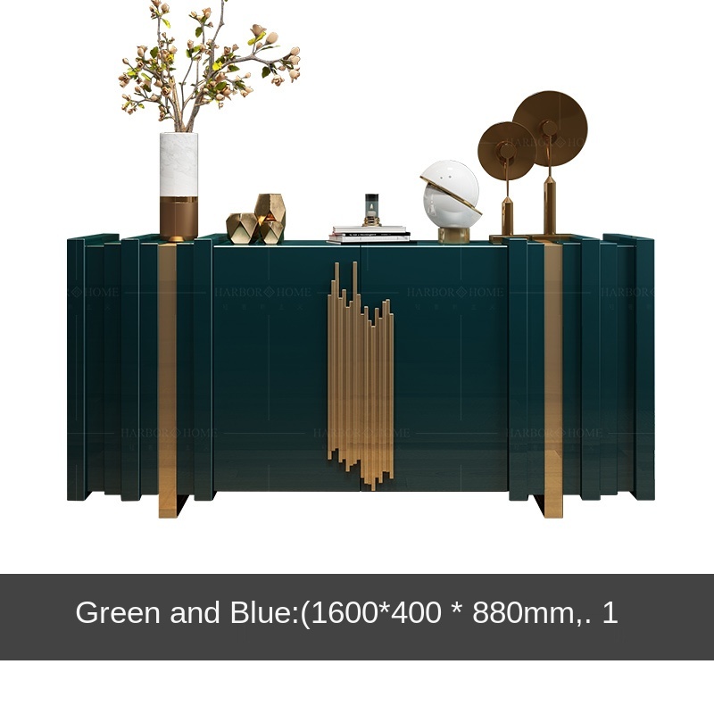 | بوفيه من خشب هندسي واستيل المذهب