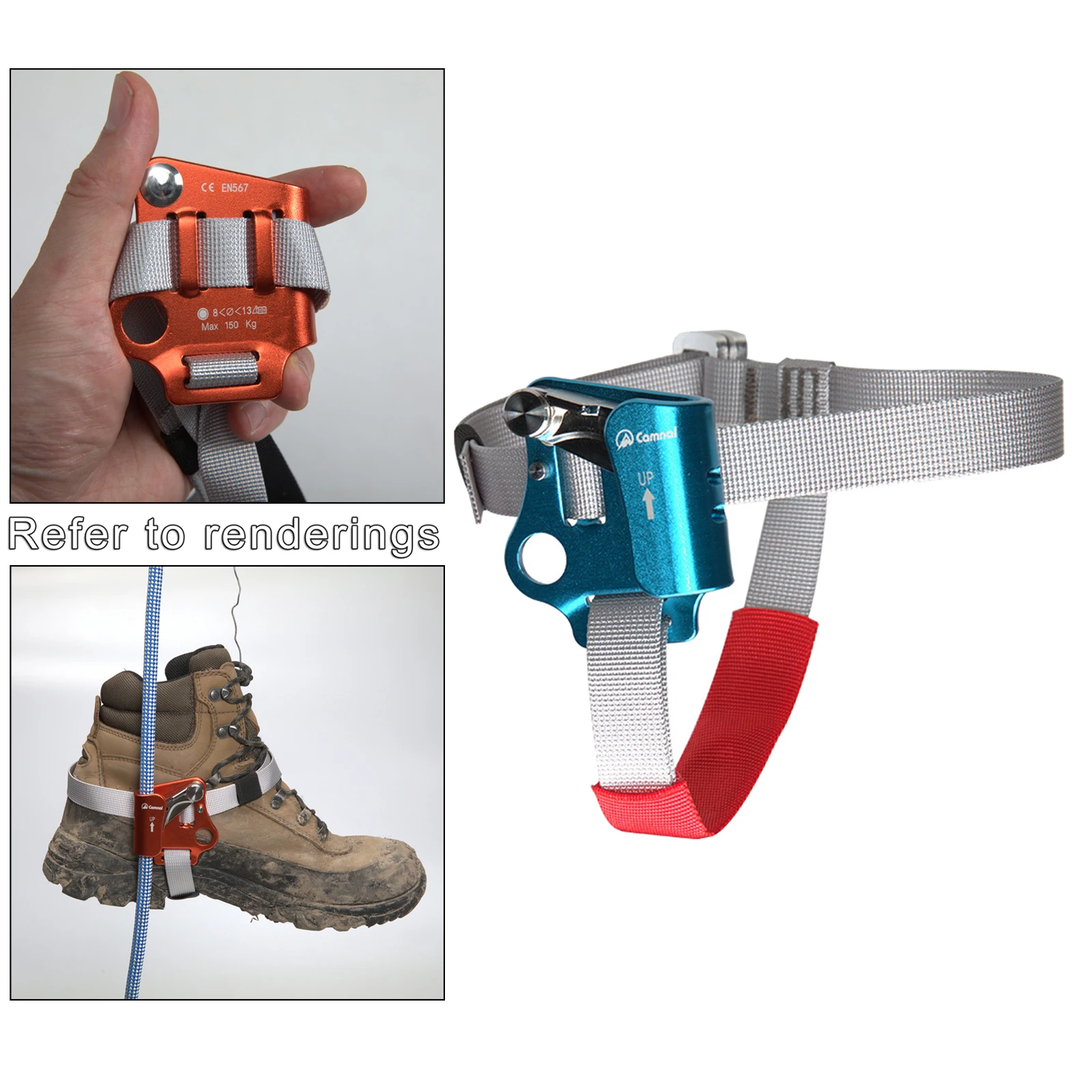 Rock Climbing L / R Foot Ascender Abdominal Mountaineering Riser Protector